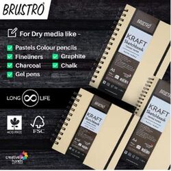 BRUSTRO A5 100GSM KRAFT Sketch Book 200pgs